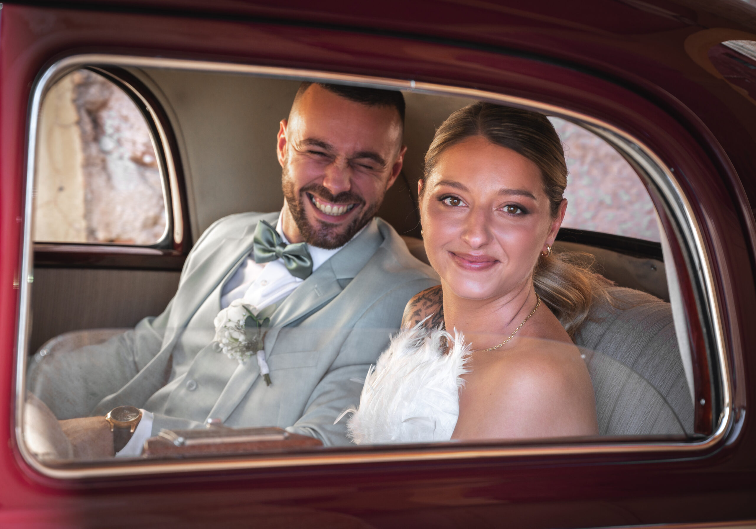 portrait Mariée voiture
